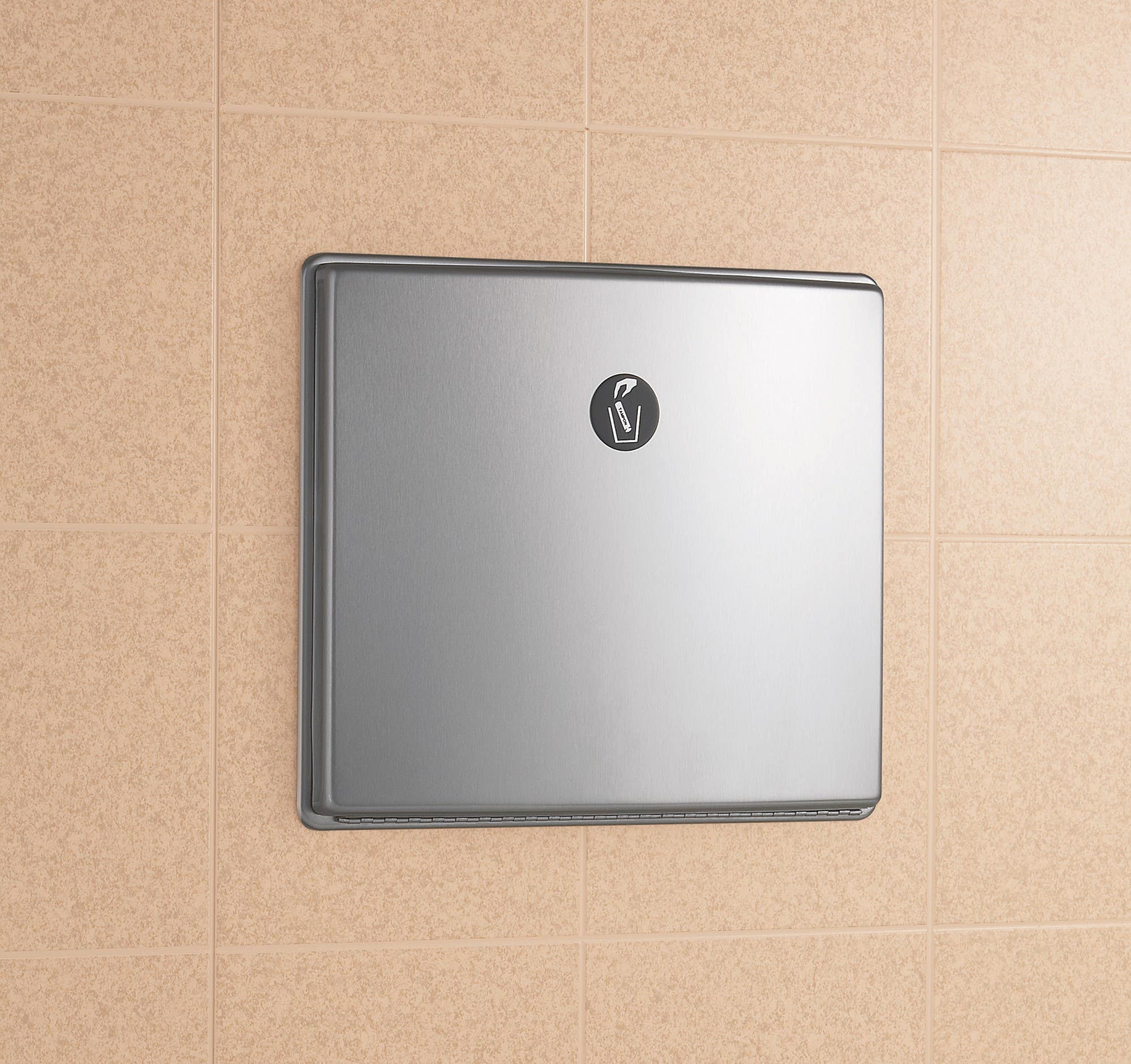 Bobrick B-4353 ConturaSeries Recessed Sanitary Napkin Disposal, 1.2 Gallon, Finish-Satin