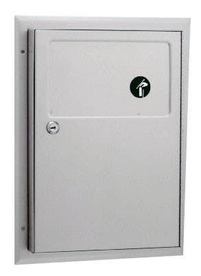 Bobrick B-354 ClassicSeries Partition-Mounted Sanitary Napkin Disposal, Finish-Satin