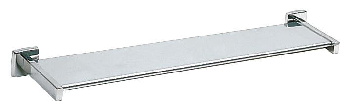 Bobrick B-683x24 Surface-Mounted Toiletry Shelf, Length-24", Finish-Bright Polished