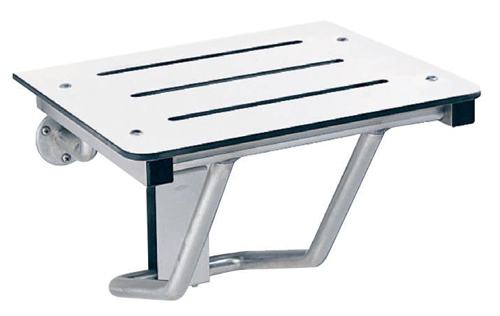 Bobrick B-519 Shower/Dressing Area Seat, Ivory Phenolic And Satin Frame Finish