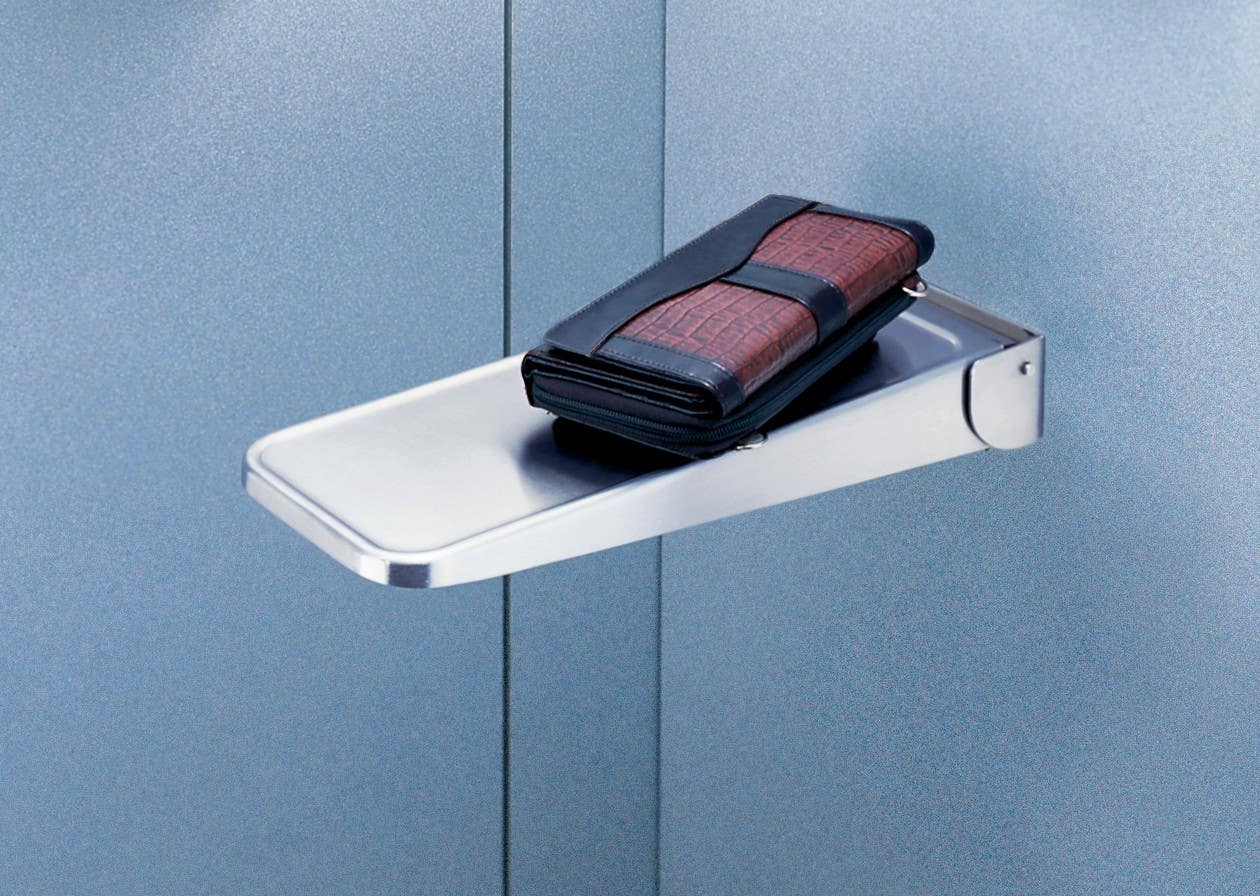 Bobrick B-287 Surface-Mounted Folding Utility Shelf, Self-Closing,Finish-Satin