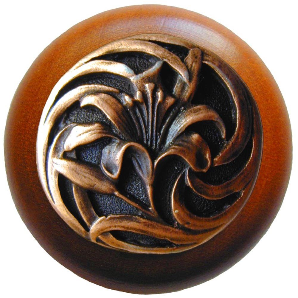 Notting Hill NHW-703 Tiger Lily Wood Knob 1-1/2 diameter