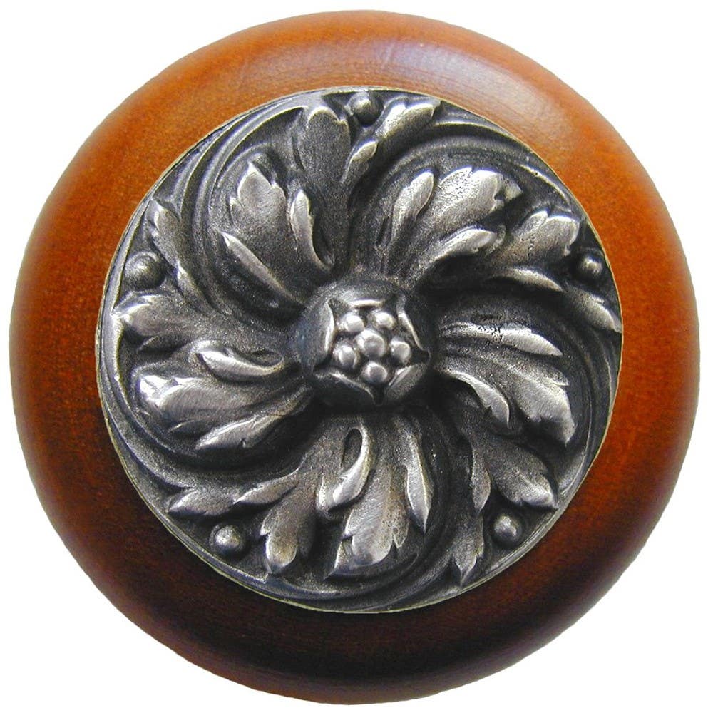 Notting Hill NHW-714 Chrysanthemum Wood Knob 1-1/2 diameter