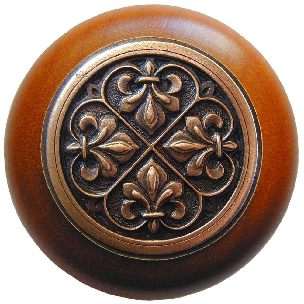 Notting Hill NHW-760 Fleur-de-Lis Wood Knob 1-1/2 diameter