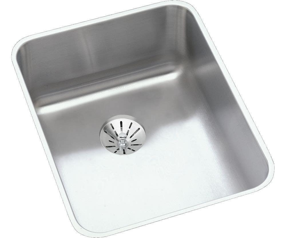 Elkay ELUH141810PD Gourmet (Lustertone) Stainless Steel Single Bowl Undermount Sink Kit