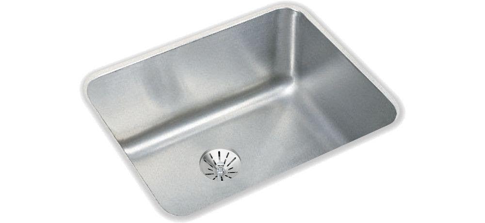 Elkay ELUH1814PD Gourmet (Lustertone) Stainless Steel Single Bowl Undermount Sink Kit