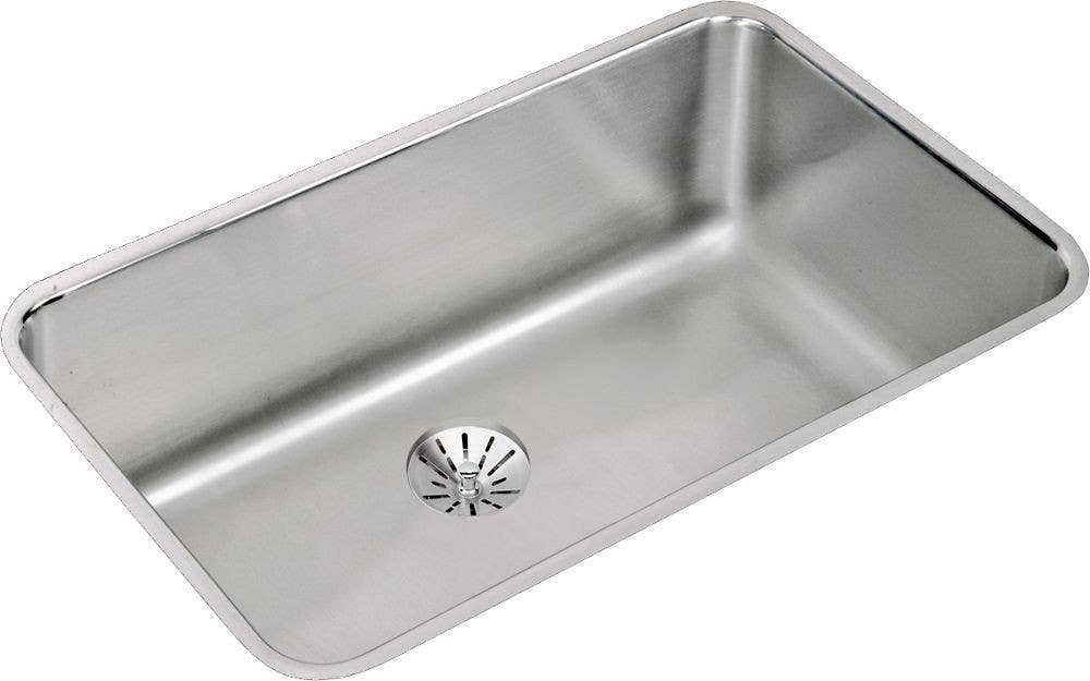 Elkay ELUH281610PD Gourmet (Lustertone) Stainless Steel Single Bowl Undermount Sink Kit