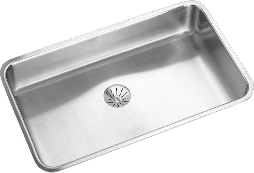 Elkay ELUH2816PD Gourmet (Lustertone) Stainless Steel Single Bowl Undermount Sink Kit