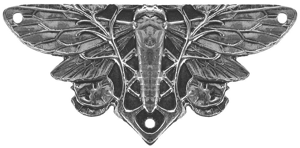 Notting Hill NHH-920 Cicada on Leaves (sold in pairs) Hinge Plate Set 1-1/4 w x 2-5/8 h