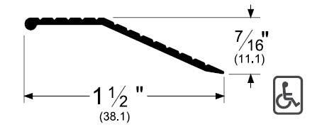 Pemko 2132 Carpet Bar, 1.438" W x 3/8" H, Mill Finish Aluminum