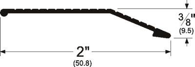 Pemko 2134 Wheelchair Accessible Aluminum Carpet Divider, 2" W x 3/8" H, Mill Finish Aluminum