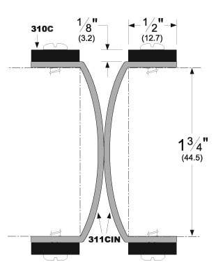 Pemko 310C Split Astragal Bar, 1/2" W x 1/8" H,Finish-Clear Anodized Aluminum