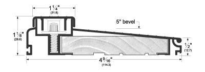 Pemko 74518 Adjustable Sill, 4-9/16" W x 1-1/8" H