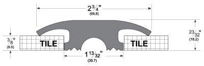 Pemko EV2325 Eco-V Threshold, 2-3/4" W x 23/32" H