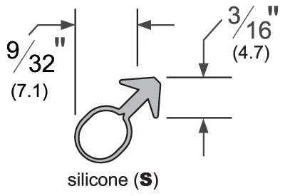 Pemko S104 Kerf-In Silicone Weatherstrip, Length-100'