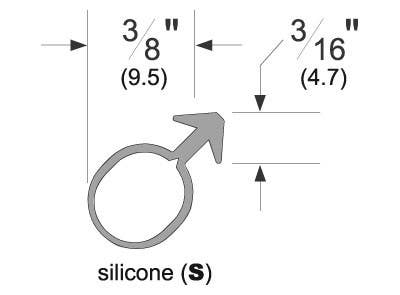 Pemko S105 Kerf-In Silicone Weatherstrip, Length-100'