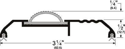 Pemko 206 Vinyl Top Threshold, 3-1/4 " W x 1/2" H