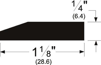 Pemko 196 Floor Plate Trim/Support, 1-1/8" W x 1/4" H
