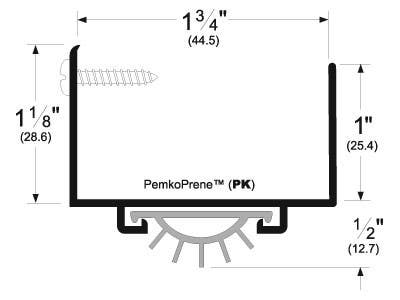 Pemko 217 U-Shaped Door Shoe w/ Rain Drip