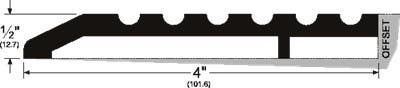 Pemko 227 Floor Plate/Safety Tread Half Saddle Threshold, 1/2" H x 4" W