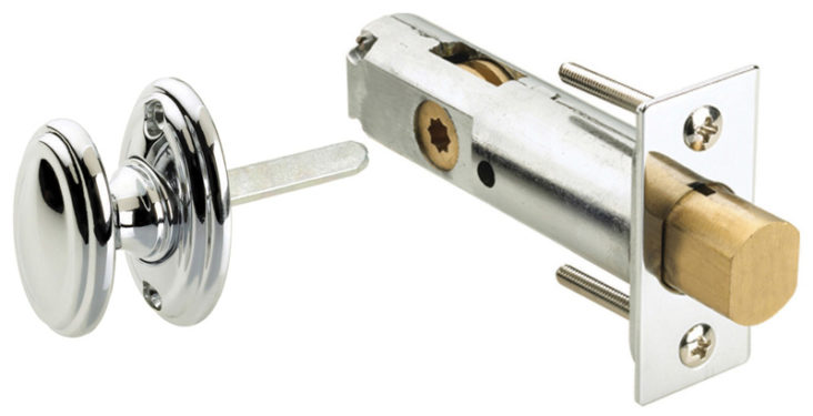 Omnia 9163 Traditional Privacy Bolt Set w/ Oval Turnpiece - Solid Brass