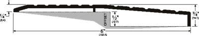 Pemko 257 Barrier-Free Ramp Offset Threshold, 6" W x 3/4" H