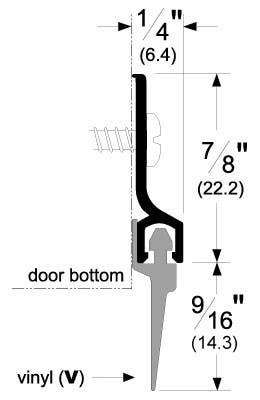 Pemko 308 Surface Plate Door Bottom Sweep w/ 9/16" Insert