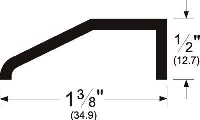 Pemko 1951 Wheelchair Accessible Carpet Separator Threshold, 1.375" W x 0.5" H