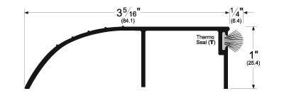Pemko 2051 Bumper Threshold For Outswing Door, 3-5/16" W x 1" H