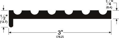 Pemko 19125 Floor Plate Safety Tread, 3" W x 1/2" H