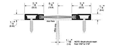 Pemko 29326_NB Door Bottom Sweep w/ Concealed Fastener, 180 Degree Retainer & 5/8" Nylon Brush Seal