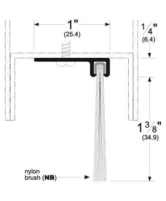 Pemko 90137 Fire And Smoke Rated Aluminum Door Bottom Sweep W/ Nylon Brush & 90 Degree Aluminum Retainer