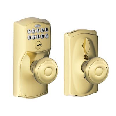 Schlage FE595 CAM GEO Camelot Keypad Entry w/ Flex Lock & Georgian Knob