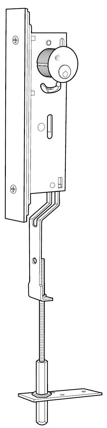 Adams Rite 1870HM Cylinder Operated Flushbolt w/ Flat Faceplate for Hollow Metal Doors
