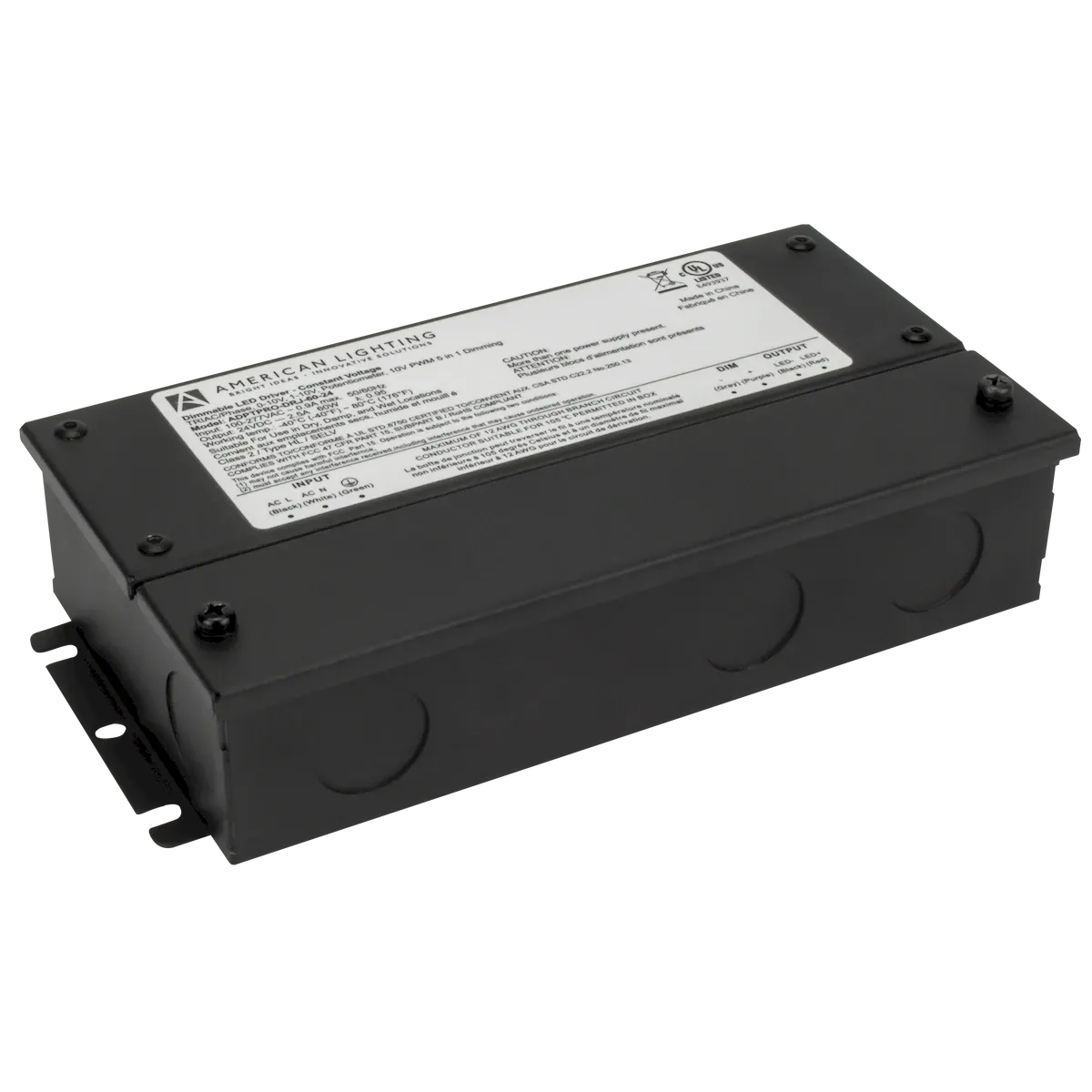 American Lighting ADPTPRO-DRJ-60-24 Adaptive Pro Driver 24VDC 60W Phase Cut 5-in-1 Constant Voltage Driver w/Junction