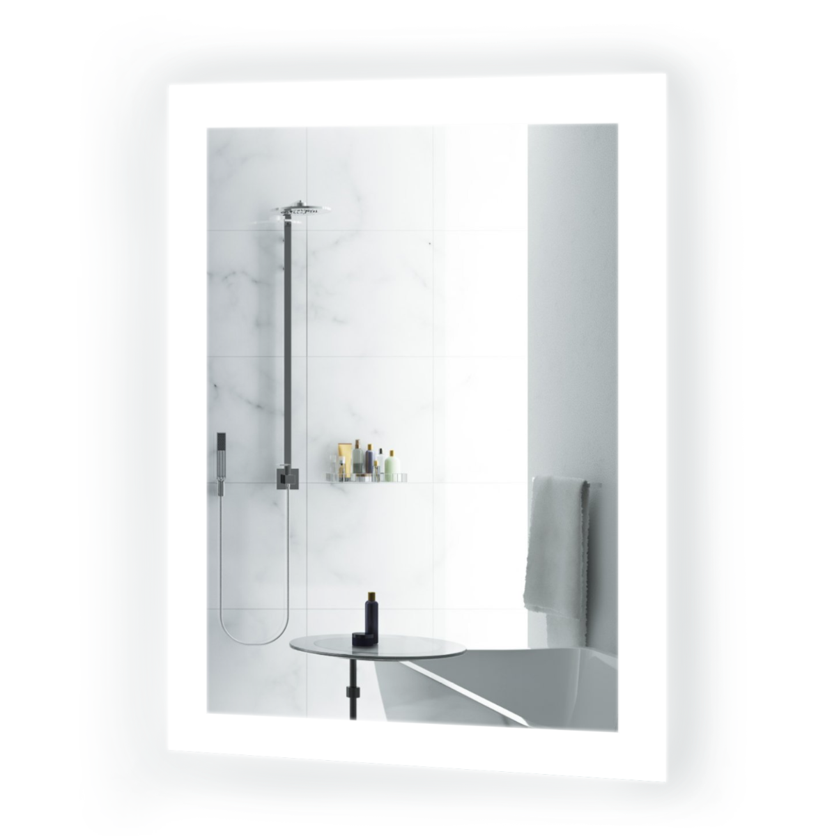 Krugg BIJOU1520 15″ x 20″ LED Bathroom Mirror w/ Dimmer & Defogger | Small Lighted Vanity Mirror