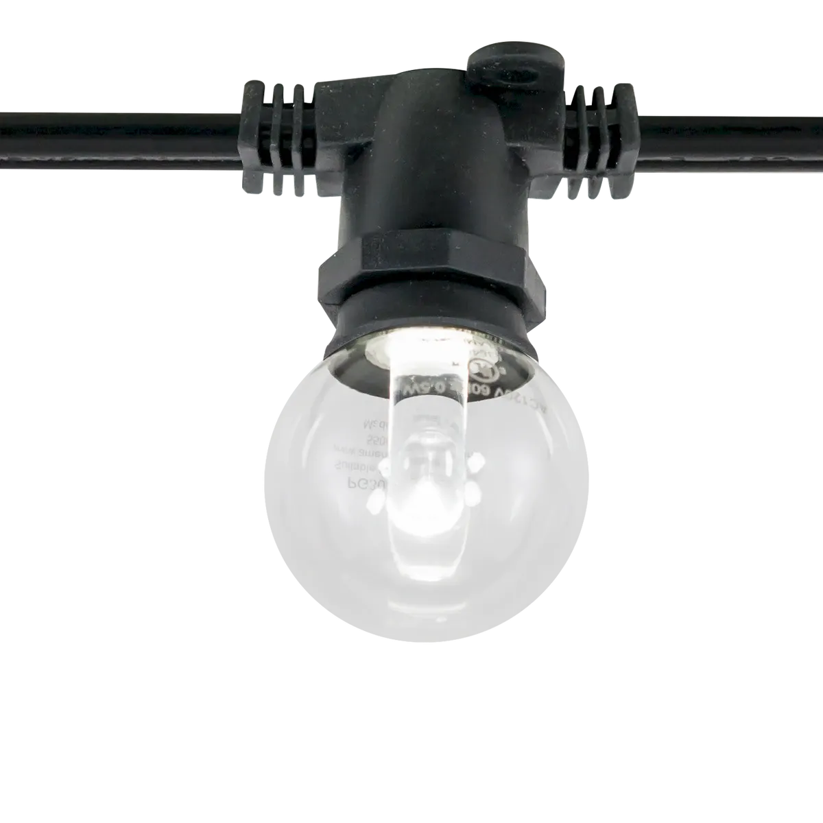 American Lighting CGLS-C-12-BK 330' LT Strg, Candlb Base, 12" Sckt Sp, 16awg Spt-2 Black Wire