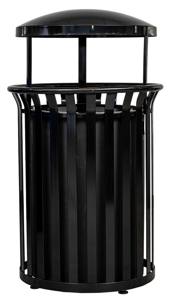 Ex-Cell Kaiser SCD-2633 Streetscape Collection 37-Gallon Receptacle w/ Canopy