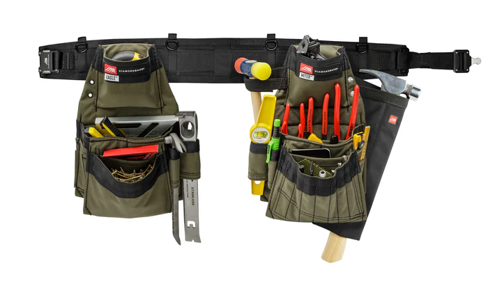 Diamondback DB5-14-OV Artisan Classic Toolbelt System, Ranger Green, 6 Pockets, 9 Slots, 5 Loops