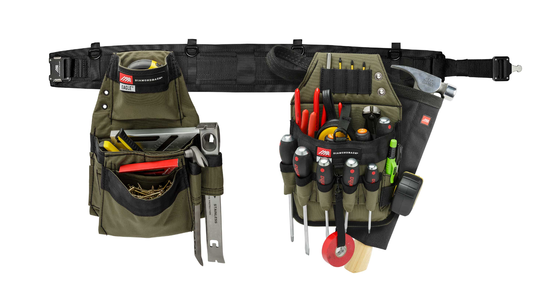 Diamondback DB5-17-GR Spark Classic Belt System, Ranger Green, 6 Pockets, 19 Slots, 4 Loops