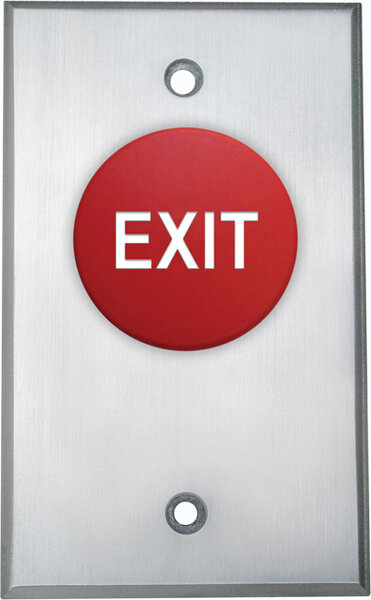 Camden Door Control CM-4000/4100 Series 1-5/8" Mushroom Push Button With Aluminum Faceplate