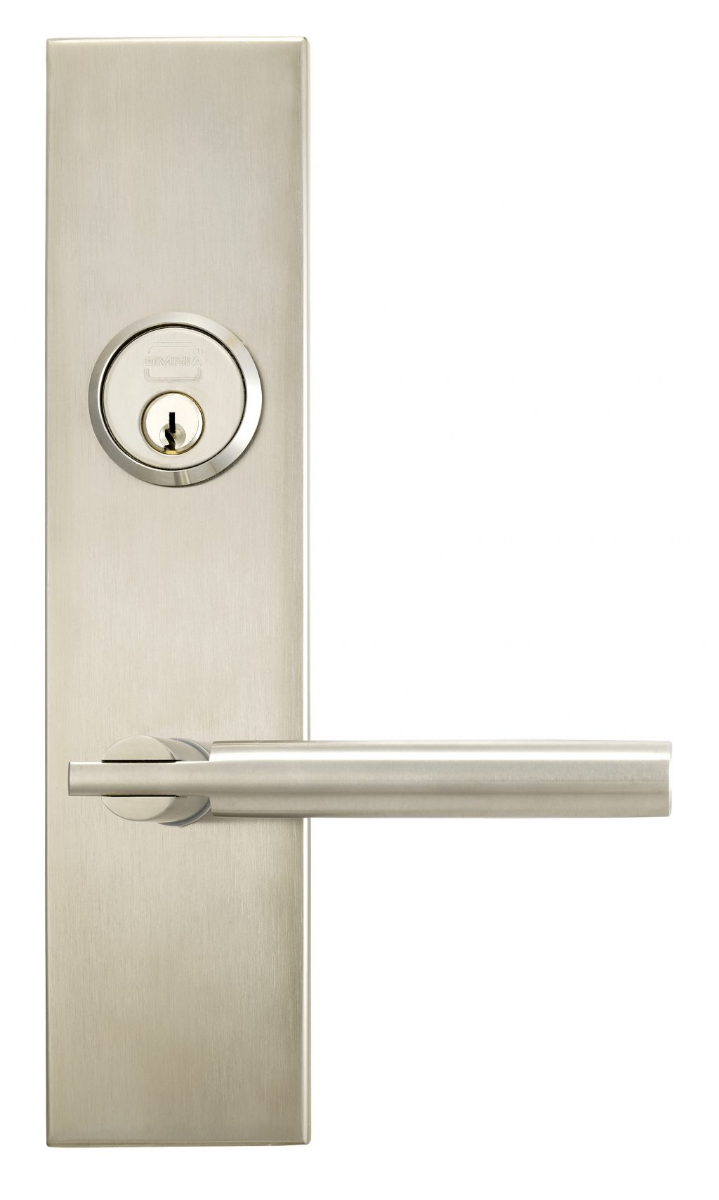 Omnia D12025 Exterior Deadbolt Entrance Lever Lockset, Finish-Satin Stainless Steel