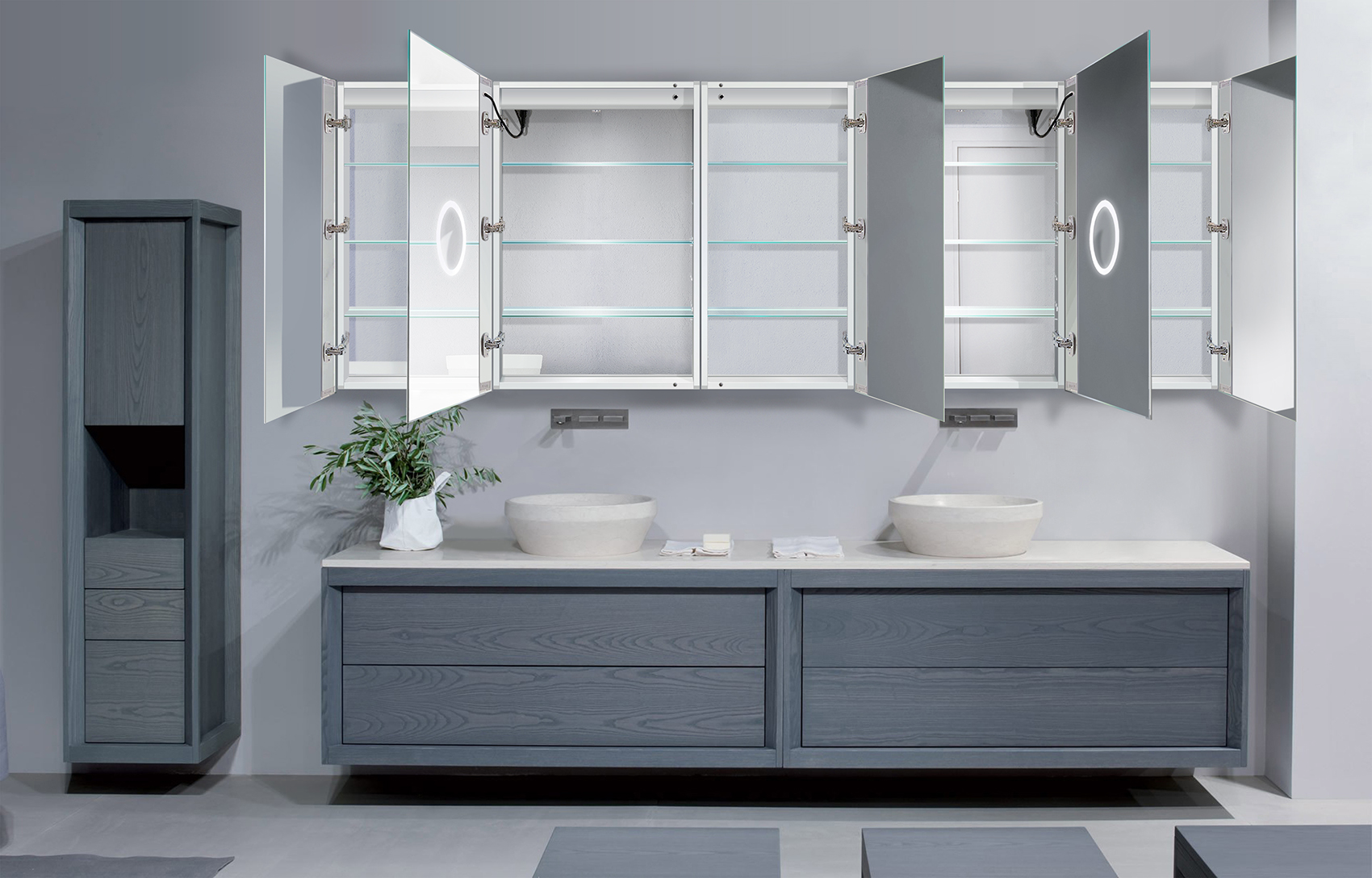 Krugg SVANGE10236DLLRRR 102″ X 36″ LED Medicine Cabinet w/Dimmer & Defogger