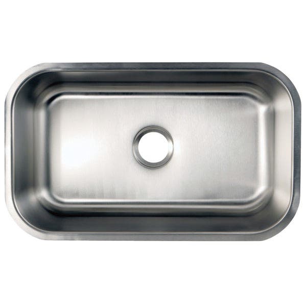 Kingston Brass GKUS3018 30-Inch Stainless Steel Single Bowl Undermount Kitchen Sink, Brushed