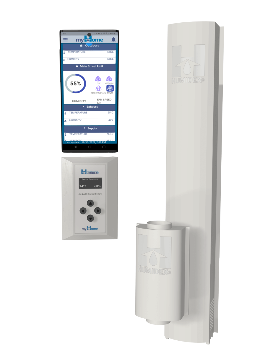Humidex HCS-BmHBa-Hdex Basement Air Filter Combo with HCS & IoT myHome Technology + Acc kit