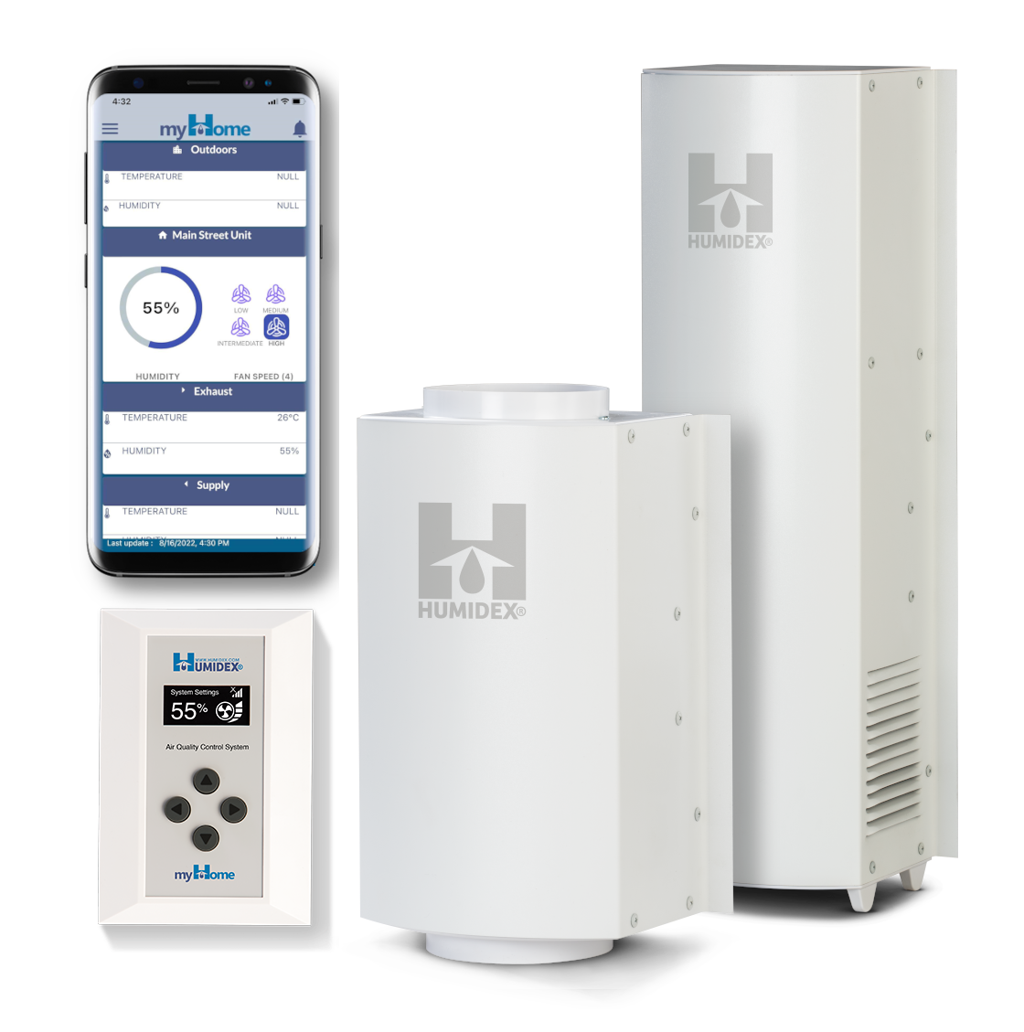 Humidex HCS-CmHBa-HDEX Crawlspace Air Filter Combo with HCS & IoT myHome Technology + Acc kit
