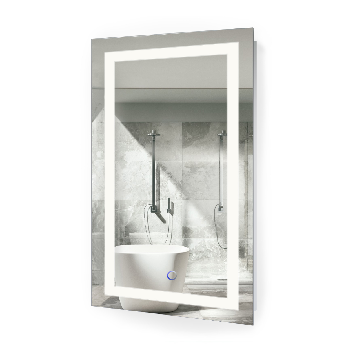 Krugg ICON2032 20″ x 32″ LED Bathroom Mirror With Dimmer & Defogger | Lighted Vanity Mirror