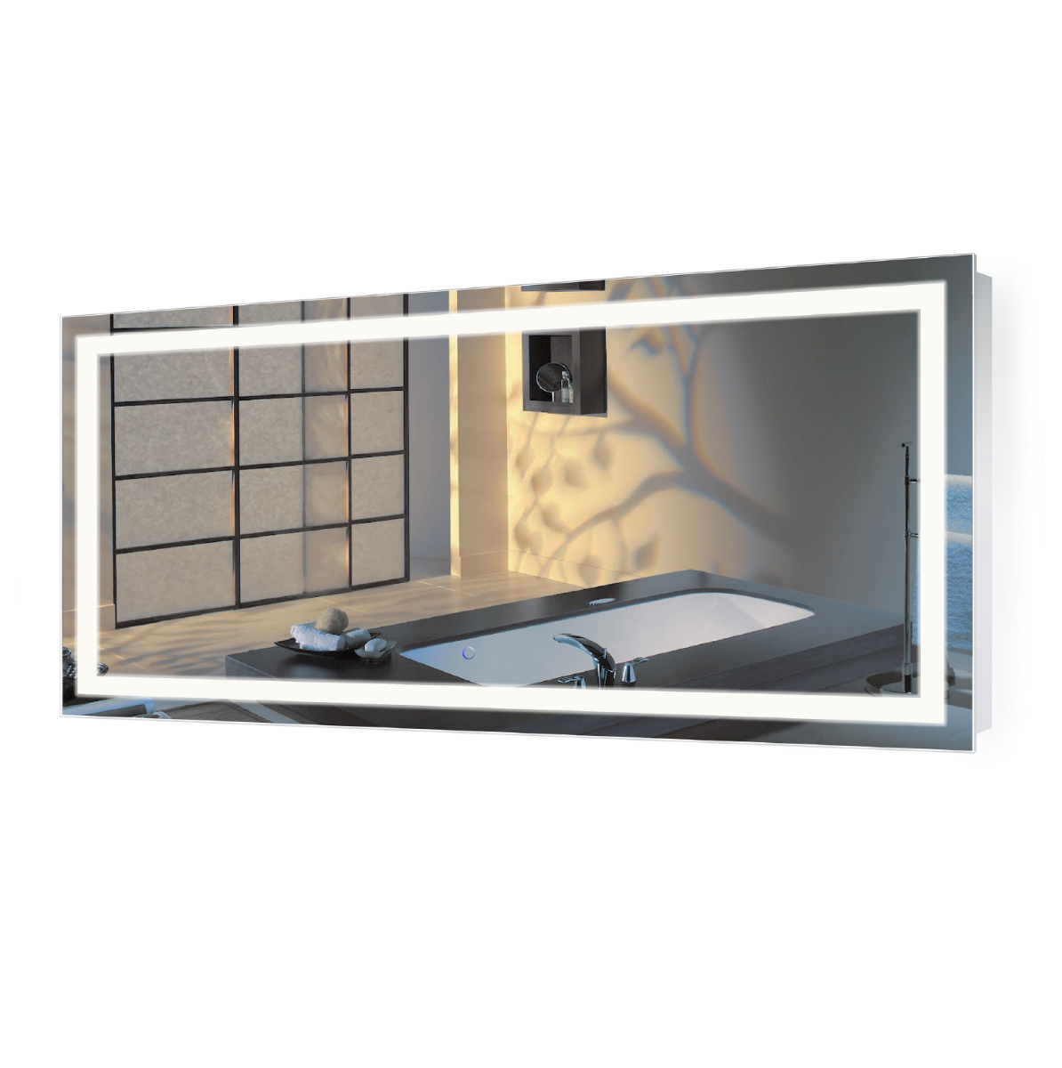 Krugg ICON6030 60″ X 30″ LED Bathroom Mirror w/ Dimmer & Defogger | Large Lighted Vanity Mirror
