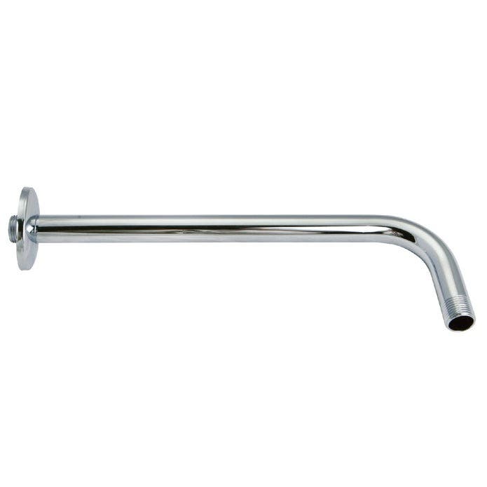 Kingston Brass K112A1 12-Inch J-Shaped Rain Drop Shower Arm with Flange, Polished Chrome