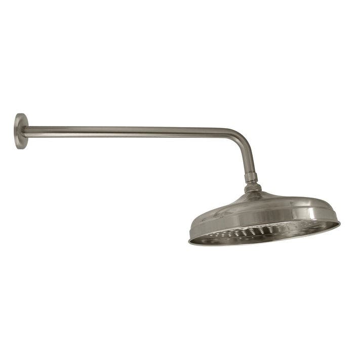 Kingston Brass K225K18 10-Inch Round Raindrop Brass Shower Head with 17-Inch Shower Arm, Brushed Nickel